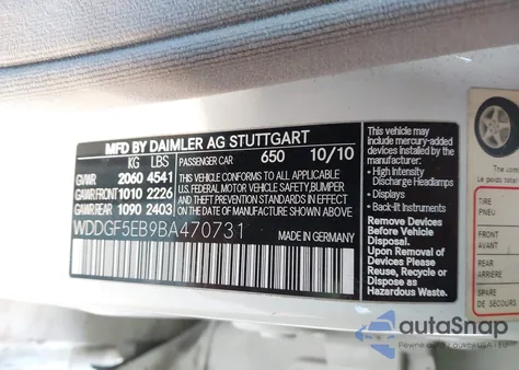 2011 Mercedes-Benz C 300 Luxury/Sport from USA, damaged, VIN WDDGF5EB9BA470731